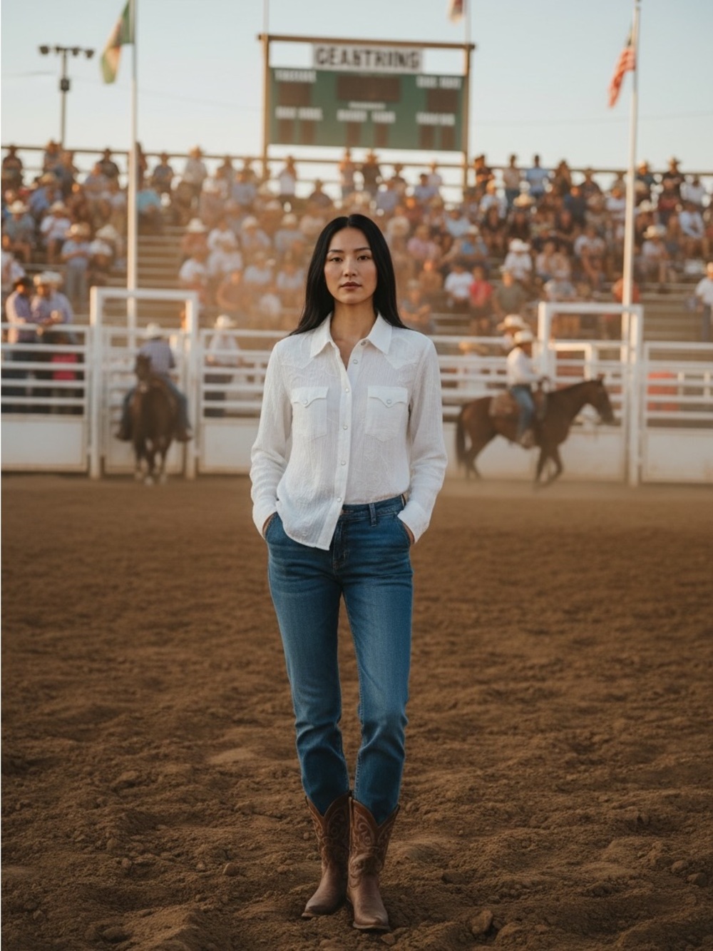 Roper Women's Western Pearl Snap Shirt White Long Sleeve L Silver Thread